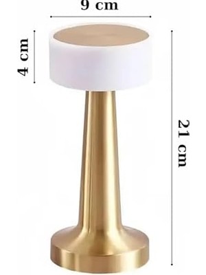 HBMB Store Dekoratif Şarjlı Dokunmatik LED Masa Lambası USB Kablolu ve Gece Lambası Altın