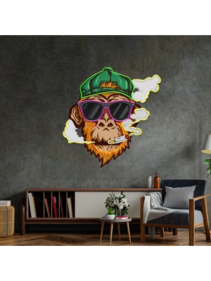 Neonled Maymun Folyo Baskılı Neon LED  Dekoratif Aydınlatma