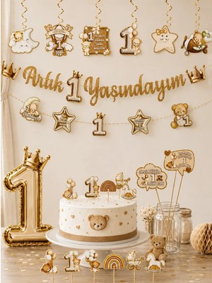 Parti Adresi 1 Yaş Temalı Doğum Günü Parti Seti Bebek Parti Süsleri