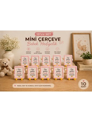 Msv Studio 3d 10 Adet Küçük Boy Çerçeve Bebek Hediyelik Seti – Baby Shower & Yeni Doğan Süsü