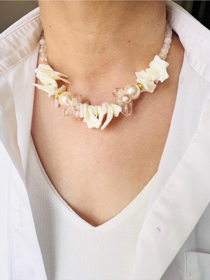 Devi Fashion Düzensiz ve Gerçek Inci Choker Lüx Tasarım Kolye 43 cm (Abiye Gelinlik Nişan)