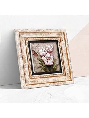 HBMB Store Kelebekli Çiçek Taş Duvar Tablosu - Çerçeveli Taş Tablo - Dekoratif Duvar Sanatı - Modern Ev ve Ofis Duvar Dekoru T1-14