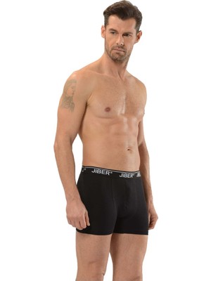 Jiber Erkek Siyah Pamuklu Likralı 6'lı Boxer 156