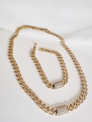 Devi Fashion Premium Zincir Kolye ve Bileklik Xuping Set