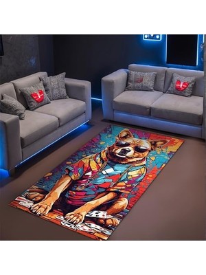 HBMB Store Bron Kadife Oyuncu Odası Halısı Kaymaz Pamuk Tabanlı Yıkanabilir Antibakteriyel Gamer, Gaming Halısı 160X230