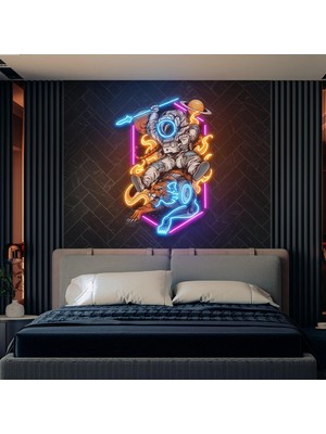 Neonled Astronot Uzay Folyo Baskılı Neon LED Dekoratif Aydınlatma