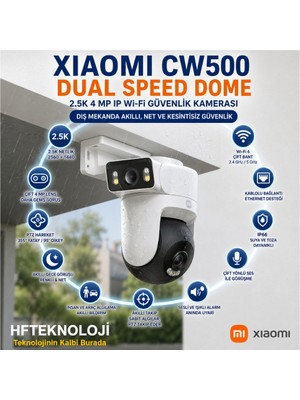 Xiaomi Çift 4 Mp Lens ile 2560×1440 Çözünürlük Sunan Dual Speed Dome 2.5k 4 Mp Gece Görüşlü Ip Wi-Fi Güvenlik Kamerası