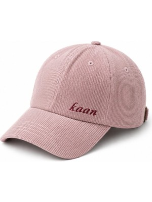 Tesbihname Unisex Beyzbol Şapkası - Isme Özel Nakışlı - Premium Kadife Kumaş - Pembe Renk - Metal Tokalı