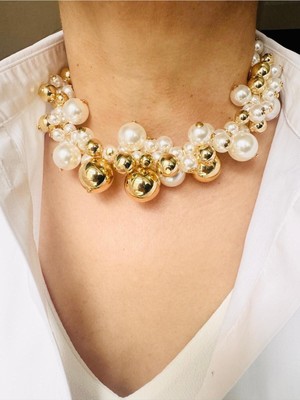Devi Fashion Çoklu Inci Choker Kolye