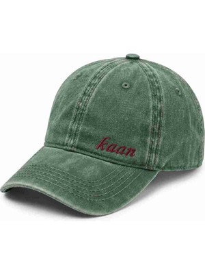 Tesbihname Unisex Beyzbol Şapkası - Isme Özel Nakışlı - Premium Canvas Kumaş - Haki Renk - Metal Tokalı
