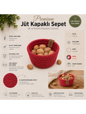 Fabrix Home Kırmızı %100 Pamuk Mini Sunum ve Düzenleyici Kase Seti