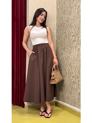 Leilaa Gabardin Kumaş Basic Etek