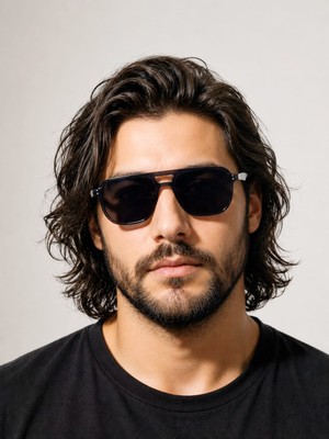 Revival Frames Koyu Mavi Çerçeveli Polarize Erkek Güneş Gözlüğü UV400 Koruma