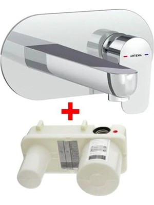 Artema Flow Soft Ankastre Lavabo Batarya Seti A43175 - A42230 Krom - Gri