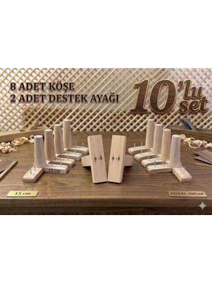 Legora Wood Design 1. Sınıf Gürgen Ağacı Ham Mobilya Kanepe Koltuk Tv Ünitesi Mobilya Ayakları 10'lu Set Köşe Ayak ve Destek Ayağı 15 cm Robot Süpürge Uyumlu