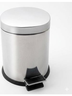 ŞEYLİŞEYLER Şeylişeyler - Paslanmaz Krom Pedallı Çöp Kovası 8 Litre - Parlak Metal Banyo ve Mutfak Tipi Çöp Kovası 1 Adet