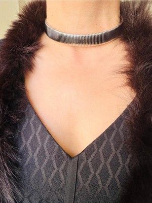 Devi Fashion Choker Silver Renk Hafif Kolye