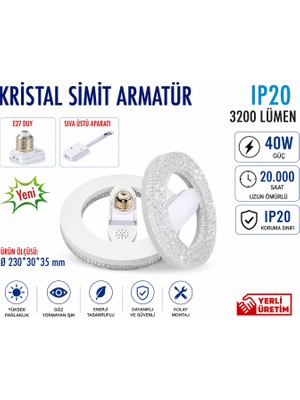 Lampist Kristal Simit LED Ampul 40W E27 – 3 Renk