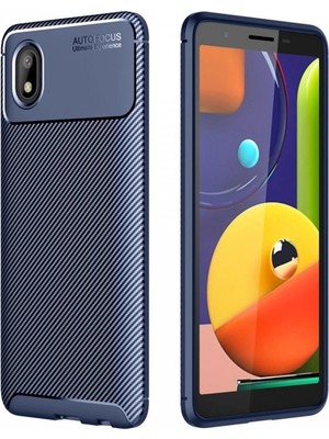 Magicool Samsung Galaxy A01 Core Kılıf Auto Focus Karbon Kapak - Lacivert