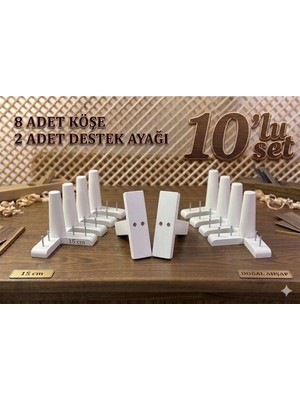 Legora Wood Design 1. Sınıf Gürgen Ağacı Beyaz Mobilya Kanepe Koltuk Tv Ünitesi Mobilya Ayakları 10'lu Set Köşe Ayak ve Destek Ayağı 15 cm Robot Süpürge Uyumlu