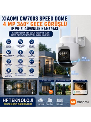 Xiaomi Renkli Gece Görüşü ve Kızılötesi Gece Görüş Desteği ile CW70 Speed Dome 4 Mp 360 Derece Gece Görüşlü Ip Wi-Fi Güvenlik Kamerası