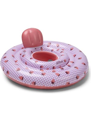 Swim Essentials Strawberry Fields Bebek Sırt Destekli Yüzme Simidi 70 × 50 × 25 cm Çok Renkli Çilek Desenli 0-1 Yaş