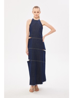 Berrin Kadın Indigo Elbise 124Y050A5111-INDIGO
