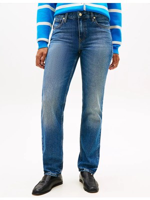 Tommy Hilfiger Kadın Denim Kumaş  Normal Bel Düz Model Lacivert Jeans WW0WW47700-1A4