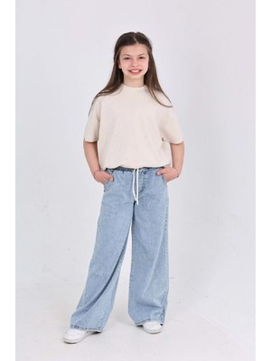 Modanino Kız Çocuk 2'li Jean Takım (Pantolon+Bluz) 7-12 Yaş 12666