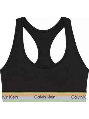Calvin Klein Kadın Logo Detaylı Elastik Bel Bantlı Pamuklu Siyah Bralet LV00QF8857-UB1