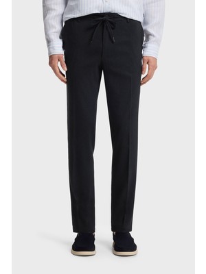 Boss Erkek Pamuklu Regular Fit Normal Bel Daralan Paça Lacivert Pantolon 50557859-405