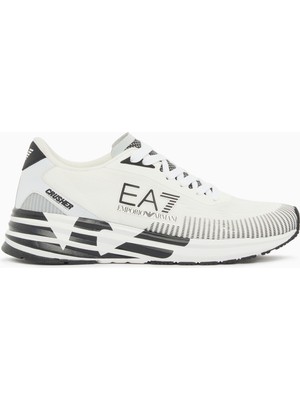 EA7 Erkek Kalın ve Rahat Tabanlı File Detaylı Beyaz Sneaker 7X000651 AF23103-MZ021