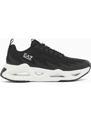 EA7 Erkek Fileli Rahat Taban Bağlamalı Spor Siyah Sneaker 7X000304 AF18442-MC001