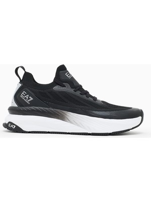 EA7 Erkek Bağcıklı Rahat Taban Logo Detaylı Deri Günlük Siyah Sneaker 7X000343 AF18639-MC032