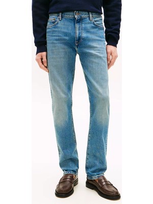 Tommy Hilfiger Erkek Straight Fit Geniş Paçalı Pamuklu Denim Mavi Jeans MW0MW42318-1BE
