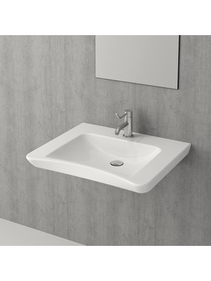 Bocchı Bedensel Engelli Lavabosu 65 cm Parlak Beyaz