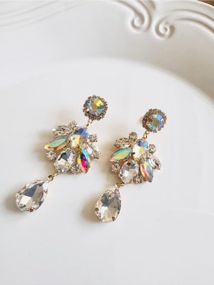 Devi Fashion Kristal Taşlı Sallantılı Abiye Küpe 7 cm