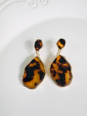 Devi Fashion Leopar Damla Küpe  6 cm