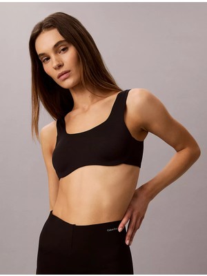 Calvin Klein Kadın Askılı Kare Yaka Crop Siyah Sporcu Sütyeni LVGWS6K166-UB1