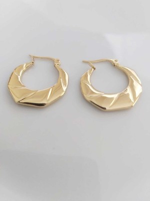 Devi Fashion Çelik Vintage Gold Halka Küpe 2 cm