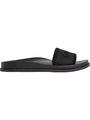Calvin Klein Kadın Deri Ck Desenli Rahat Taban Siyah Terlik HW0HW02887-0GJ
