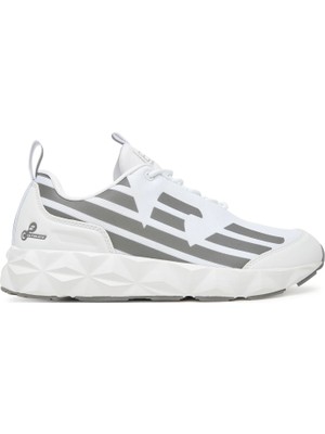 EA7 Erkek Hafif Yüksek Taban Kartal Logolu Beyaz Sneaker X8X217 XK433-MZ024