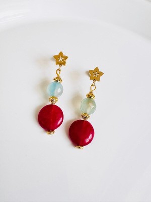 Devi Fashion Doğal Taş Çelik Küpe 5 cm
