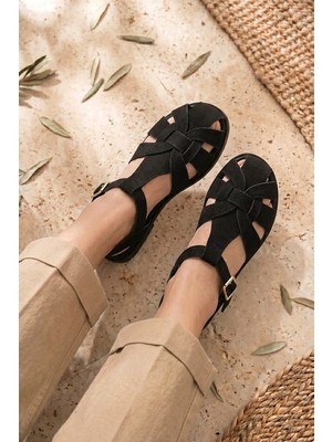 Stilbagshoes Robin Ön Kapalı Comfort Kadın Sandalet Siyah