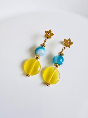Devi Fashion Doğal Taş Çelik Küpe 5 cm