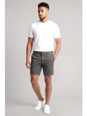 Armani Exchange Erkek Düğme Kapama Normal Bel Kısa Boy Cep Detay Gri Şort XM002806 AF22642-U8144