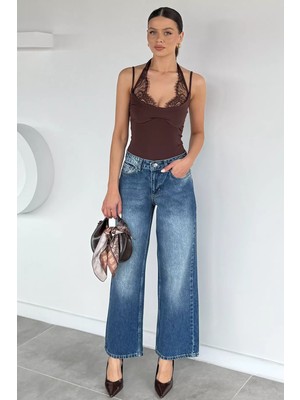 Gülseli Kadın Yüksek Bel Bol Paça Jean Kot Pantolon P-00021675