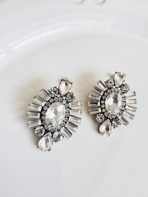 Devi Fashion Kristal Taşlı Abiye Küpe 4 cm