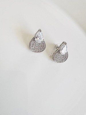 Devi Fashion Damla Rodyum Kaplama Silver Küpe