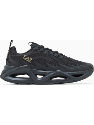 EA7 Erkek Fileli Rahat Taban Bağlamalı Spor Siyah1 Sneaker 7X000304 AF18442-MC021